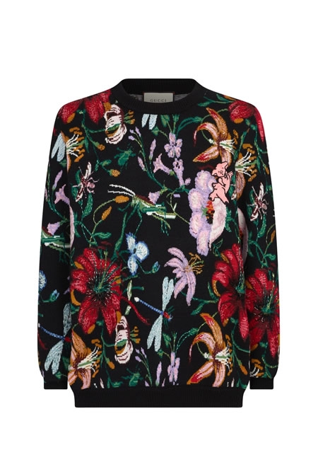 GUCCI  Embellished floral sweater