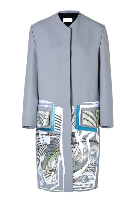 PETER PILOTTO embroidered coat in stone