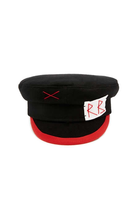 RUSLAN BAGINSKIY HATS Embroidered wool-felt baker boy hat