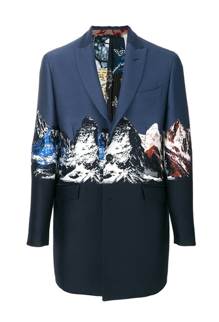 ETRO mountain print tailored coat