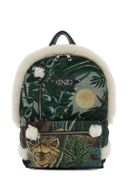 Green jacquard memento backpack