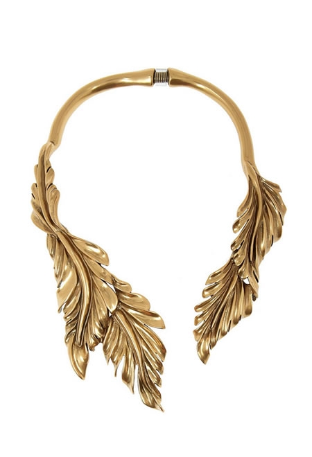 OSCAR DE LA RENTA gold-plated leaf necklace