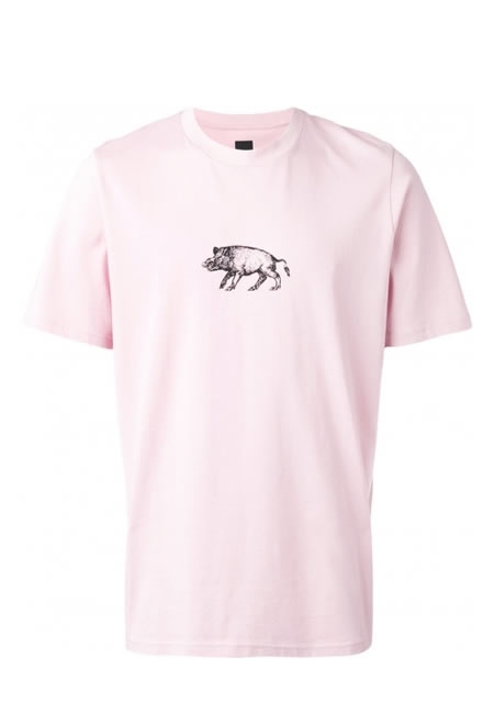 OAMC pink pig print T-shirt.