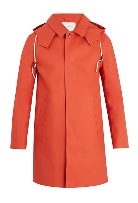MACKINTOSH bonded-cotton hooded overcoat