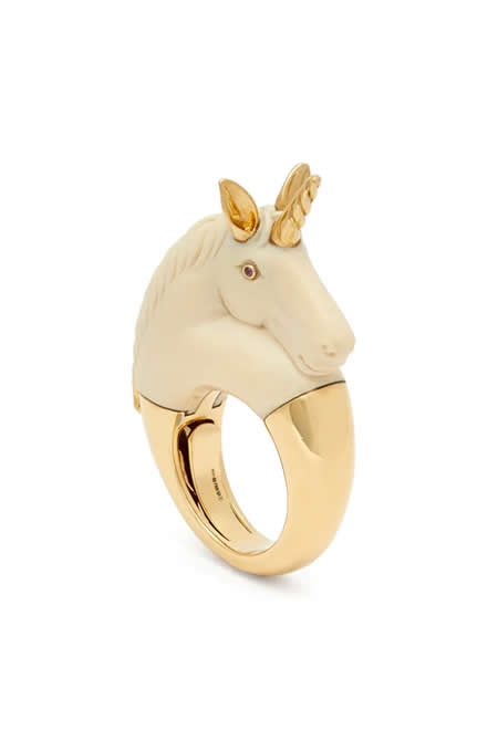 BIBI VAN DER VELDEN Unicorn sapphire gold ring
