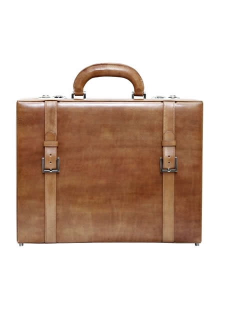MANUEL VANNI 24 hour wood and leather briefcase