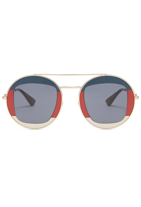 GUCCI round-frame metal sunglasses
